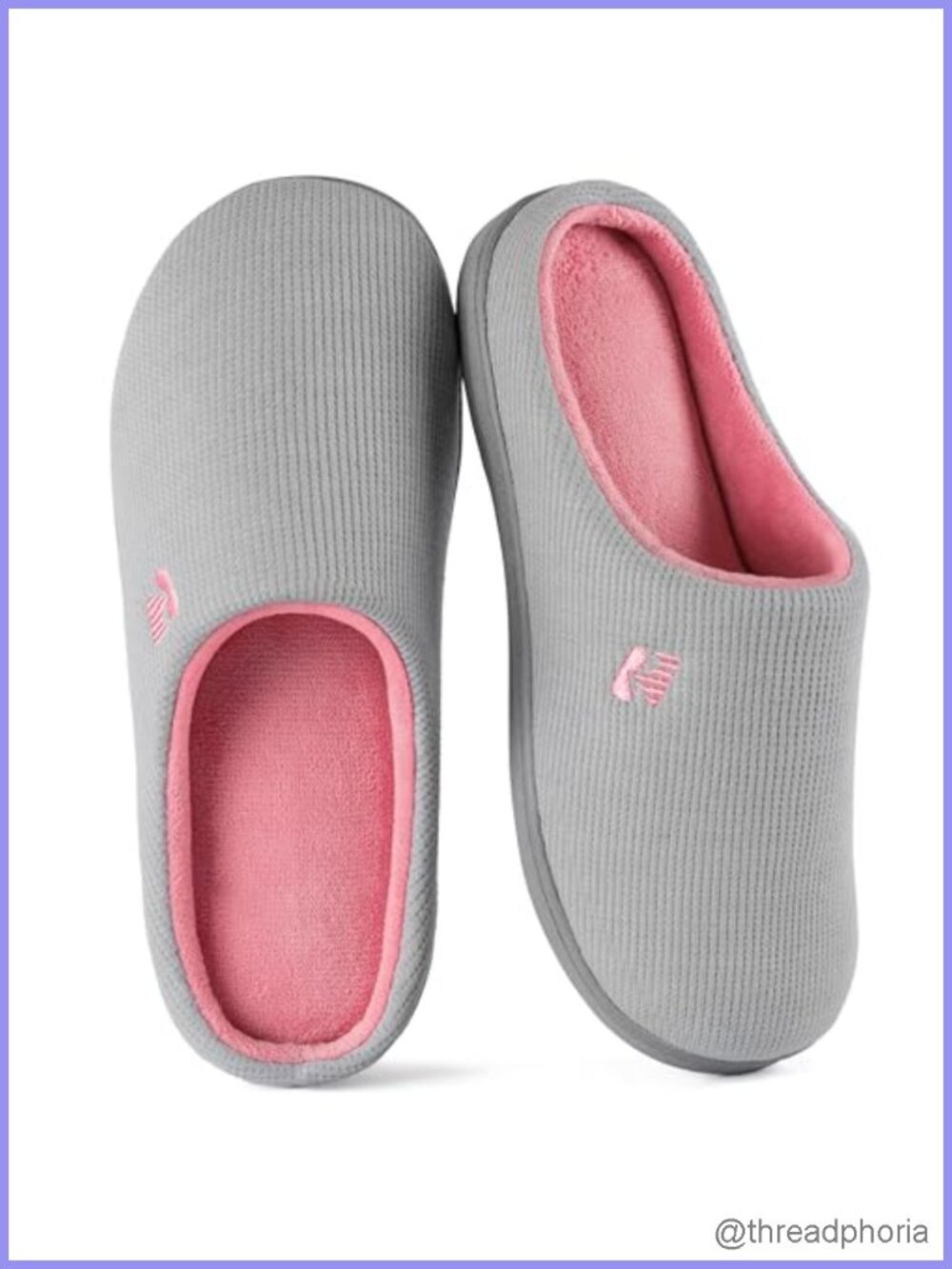 Women's Memory Foam Waffle Knit Slip-On Slippers Anti-Skid Washable